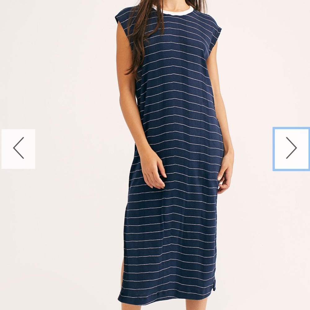 Free People All Day Long Striped Midi Dress